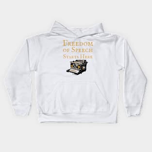 Freedom of Speech Typewriter Kids Hoodie